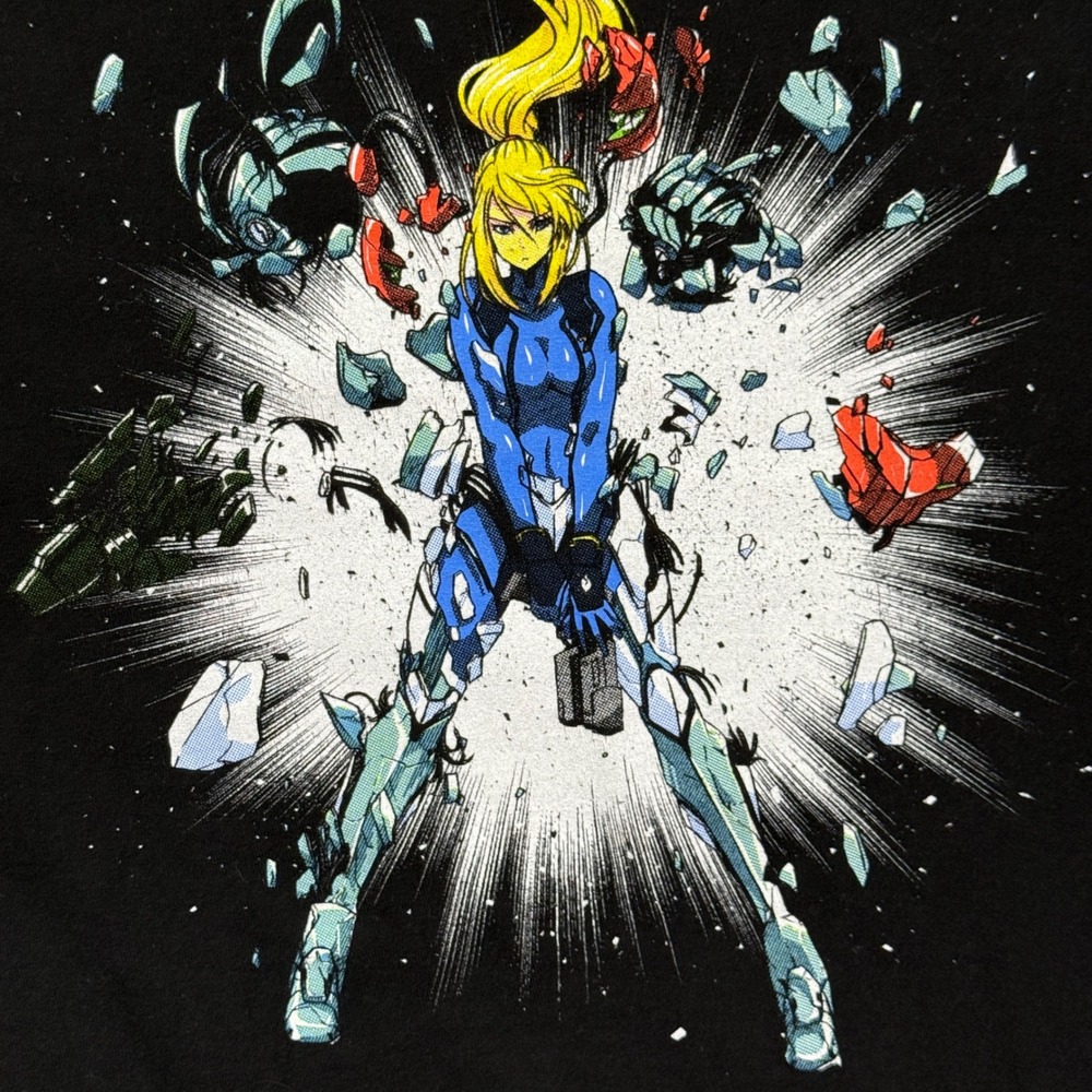 Coinbox Tees Shattered Metroid Samus Aran Graphic T Shirt Mens XL Tultex Gamer